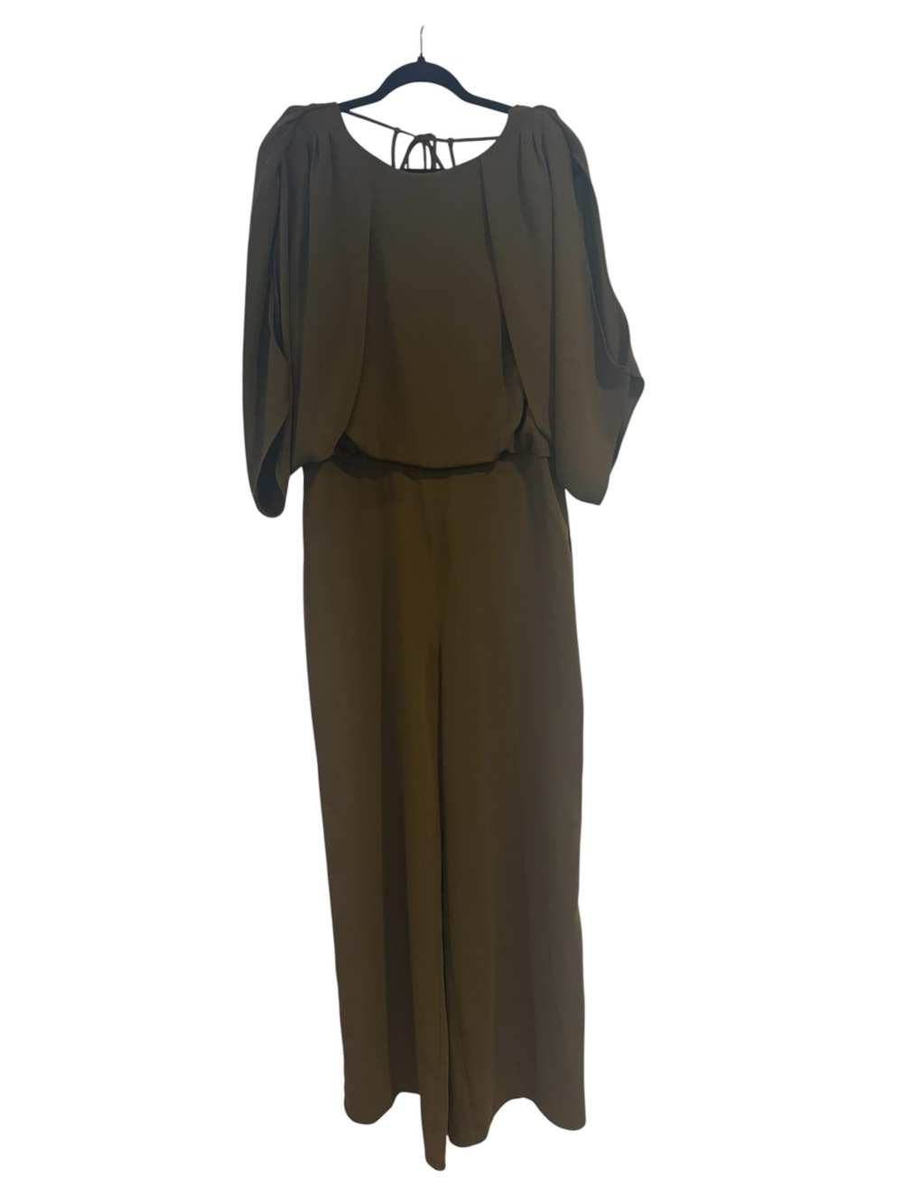 Worthington Olive Green Dressy Jumpsuit Evening Wide Leg Plus 16